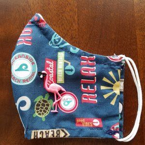 Face Mask ADULT Removable Flamingo Beach Relax